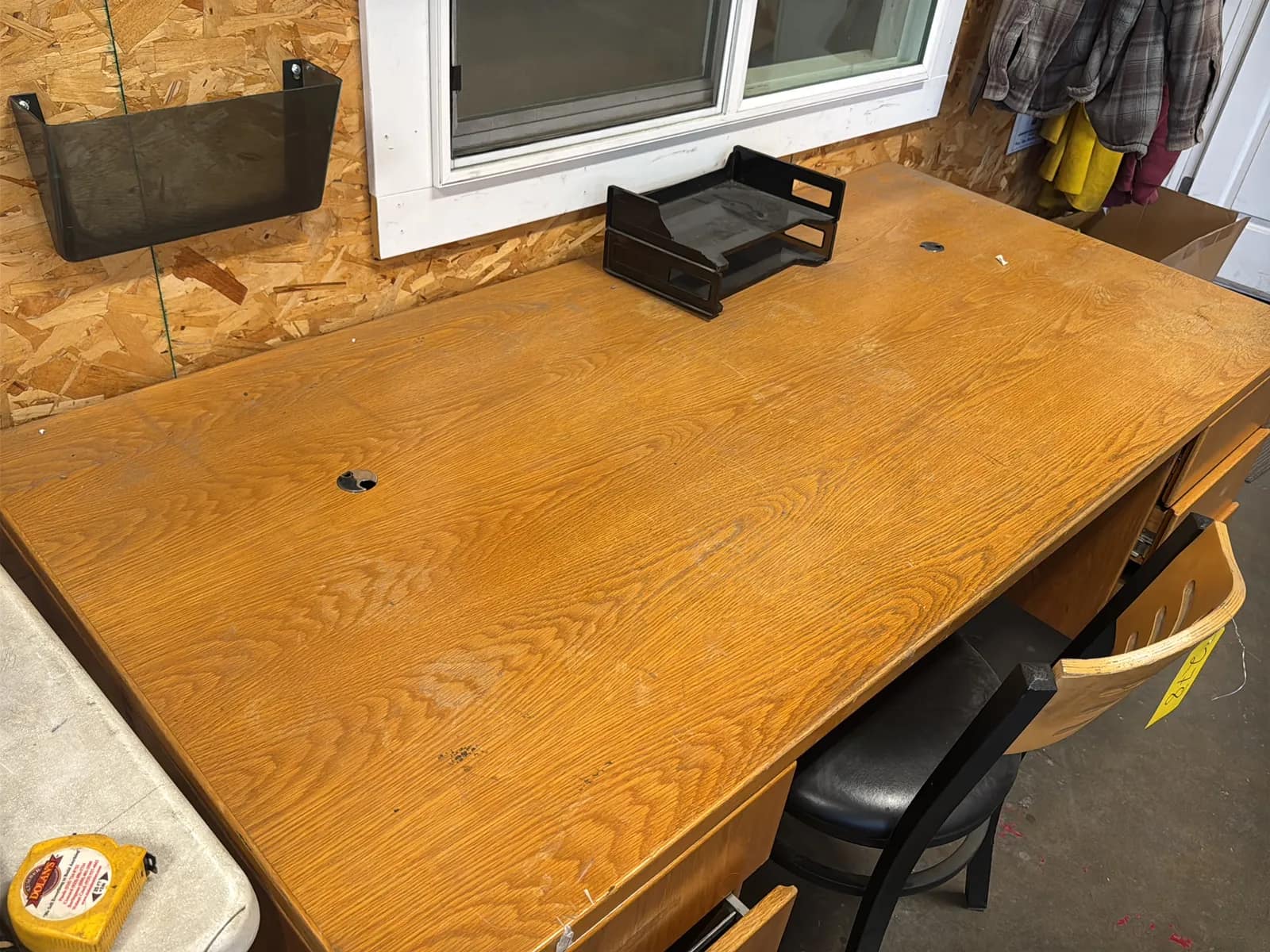 Wood Office Desk With Chair And Contents, photo 5 of 10