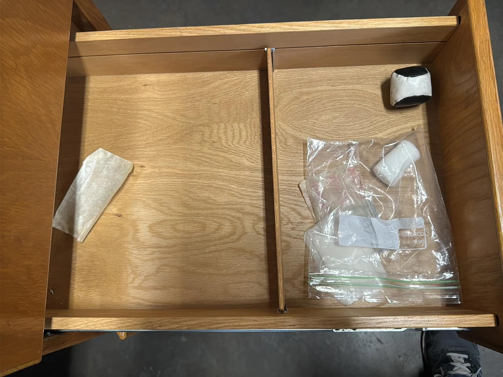 Wood Office Desk With Chair And Contents, photo 9 of 10
