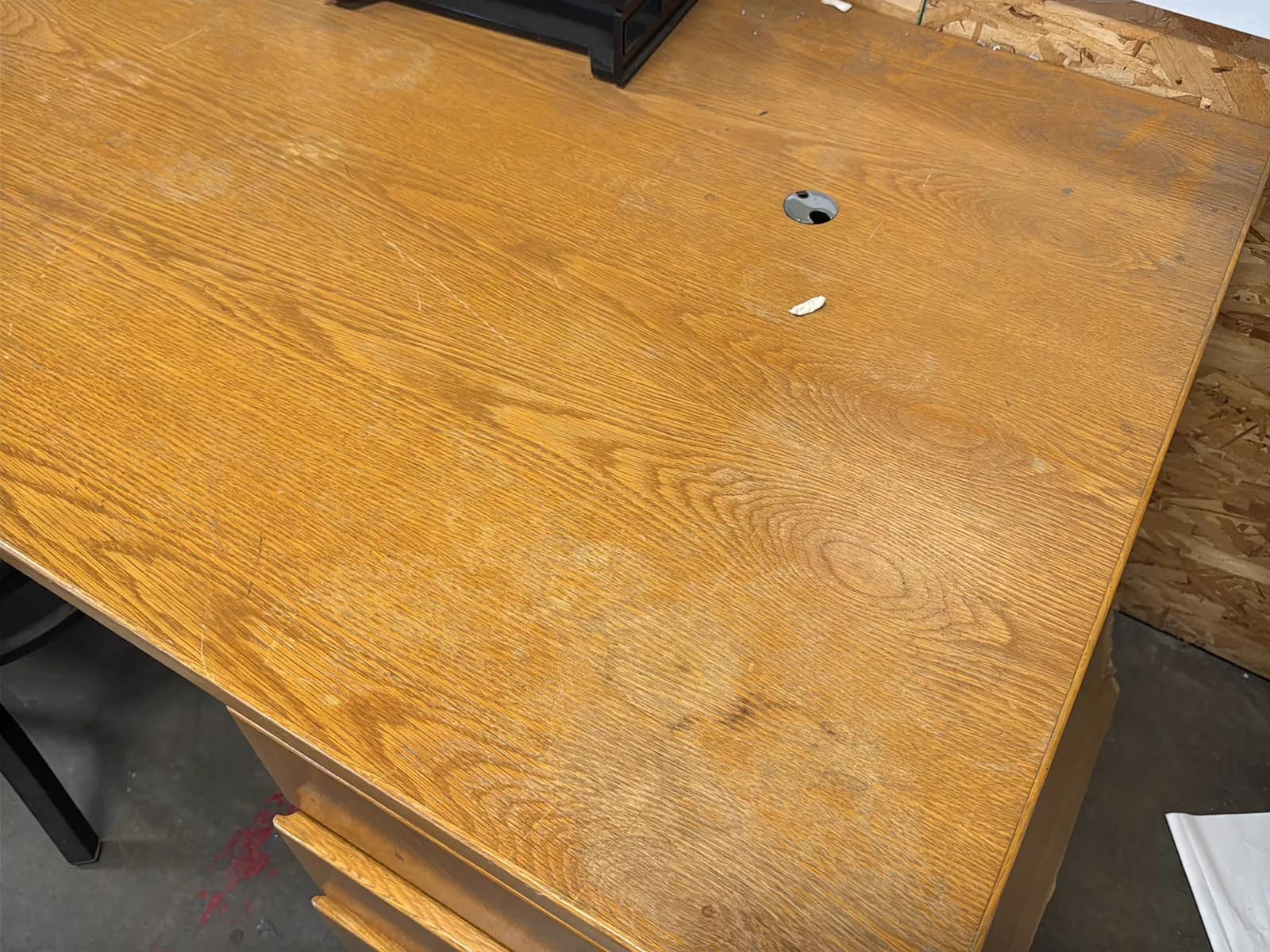 Wood Office Desk With Chair And Contents, photo 4 of 10