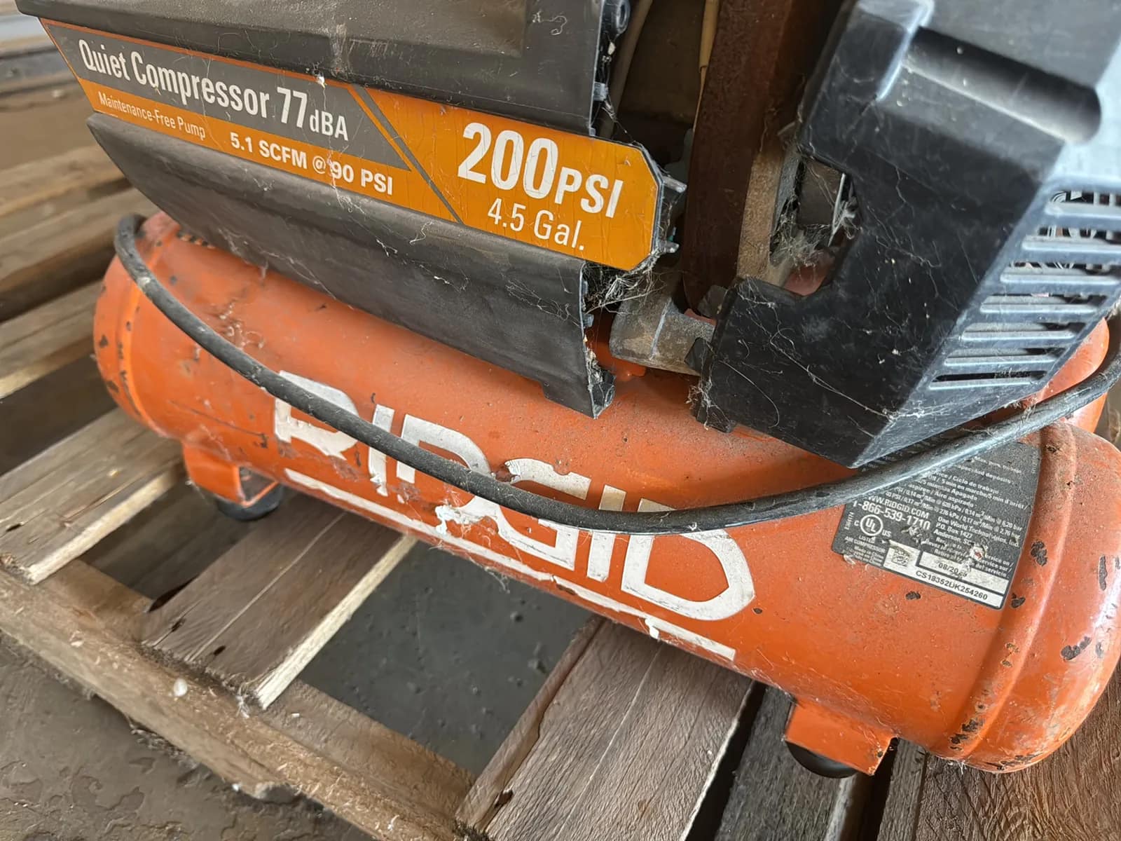 Ridgid Air Compressor And Dry Vac, photo 4 of 7