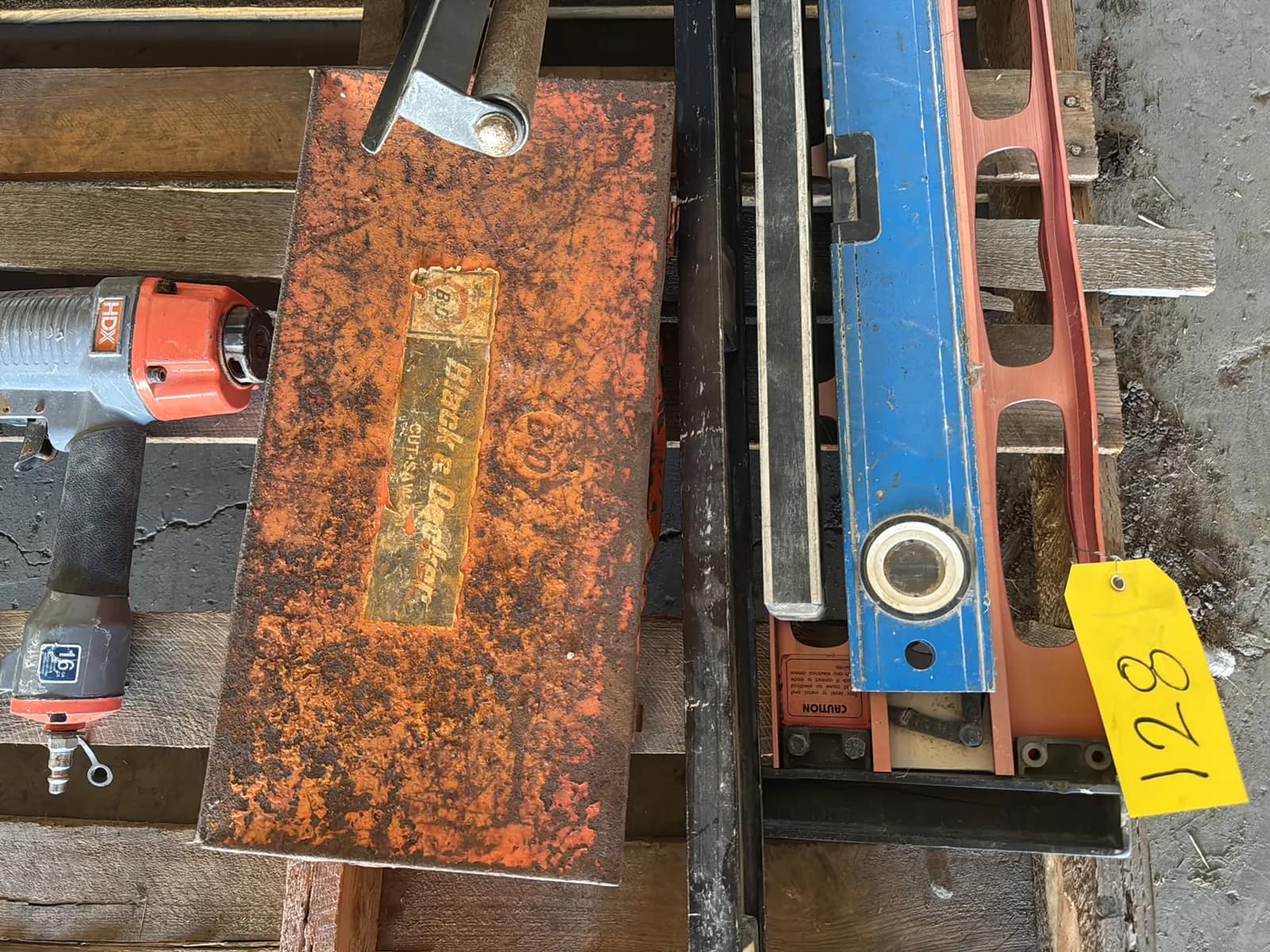 Pallet of Assorted Nail Guns Levels, And Tools, photo 3 of 6