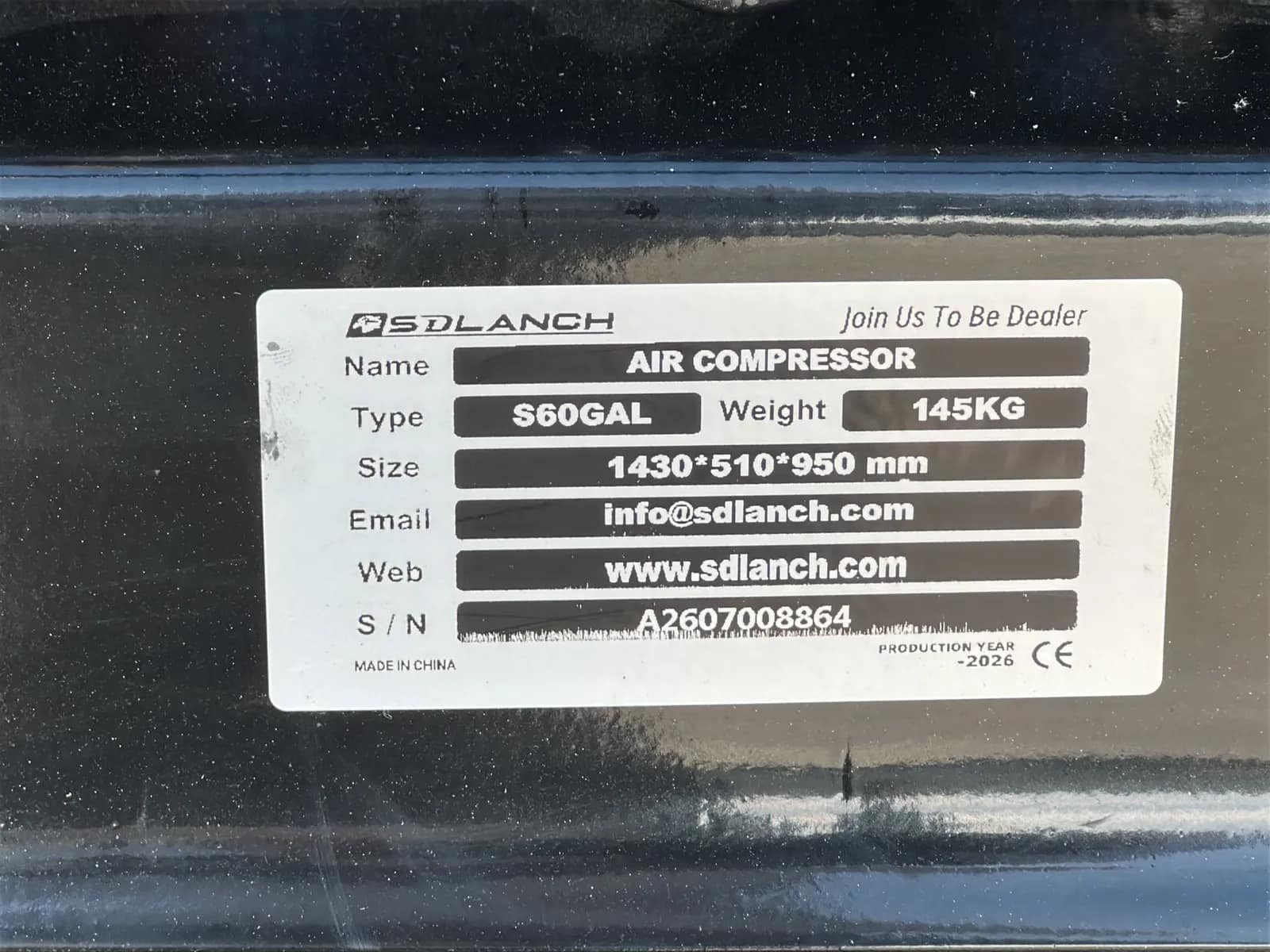 2026 SDLanch S60Gal Air Compressor (Unused), photo 9 of 11