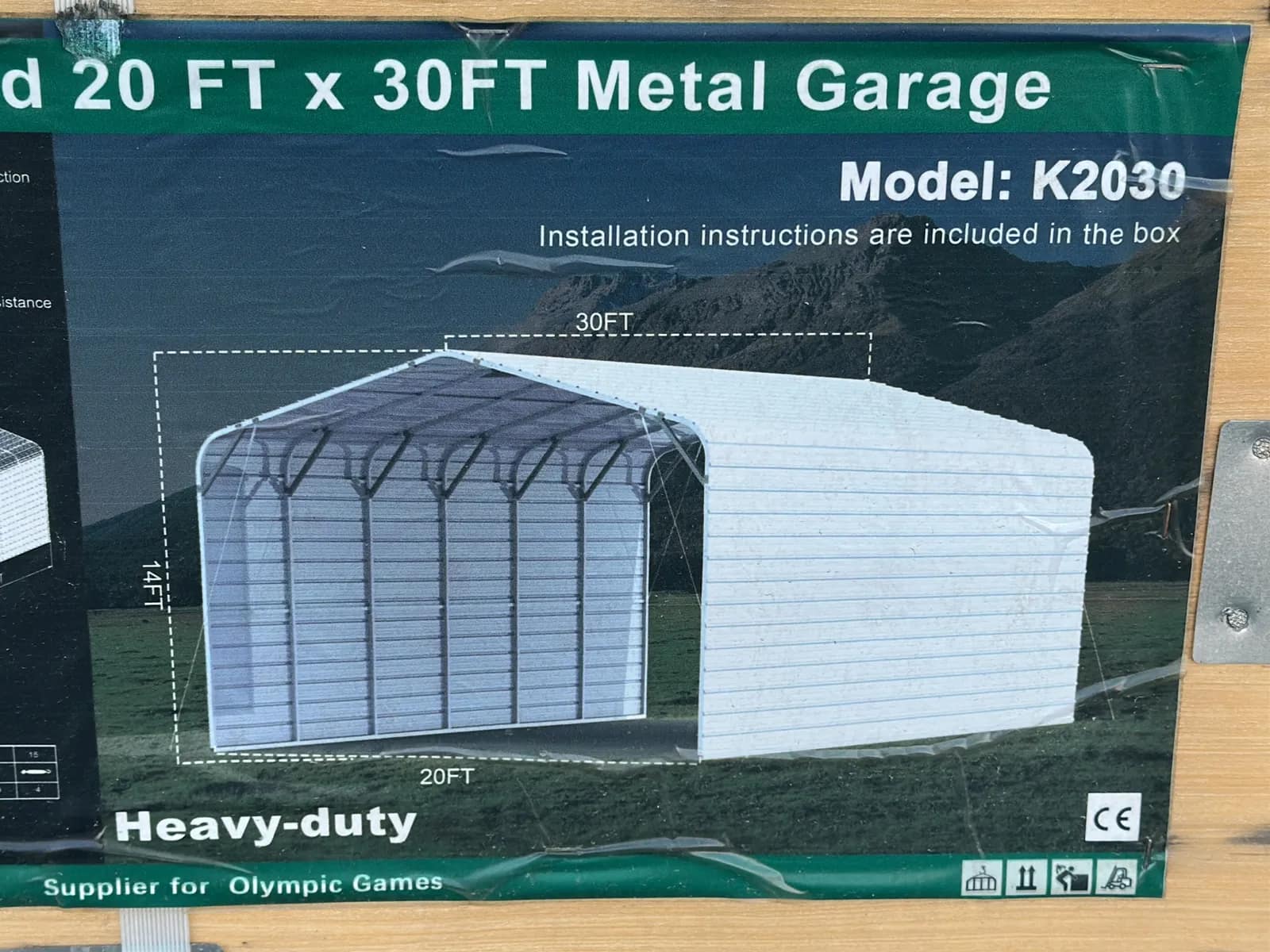 2026 KJ K2030 20'x30' Heavy-Duty Metal Garage (Unused), photo 7 of 12