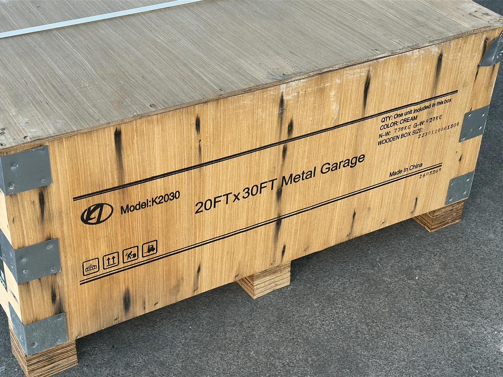 2026 KJ K2030 20'x30' Heavy-Duty Metal Garage (Unused), photo 10 of 12