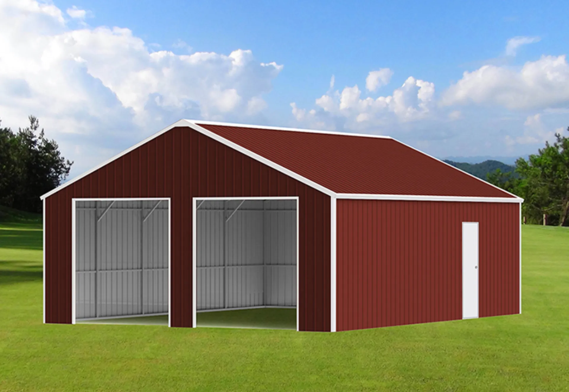 2026 MTO A3325G 33'x25' Heavy-Duty Double Garage Metal Barn Shed (Unused), photo 2 of 12
