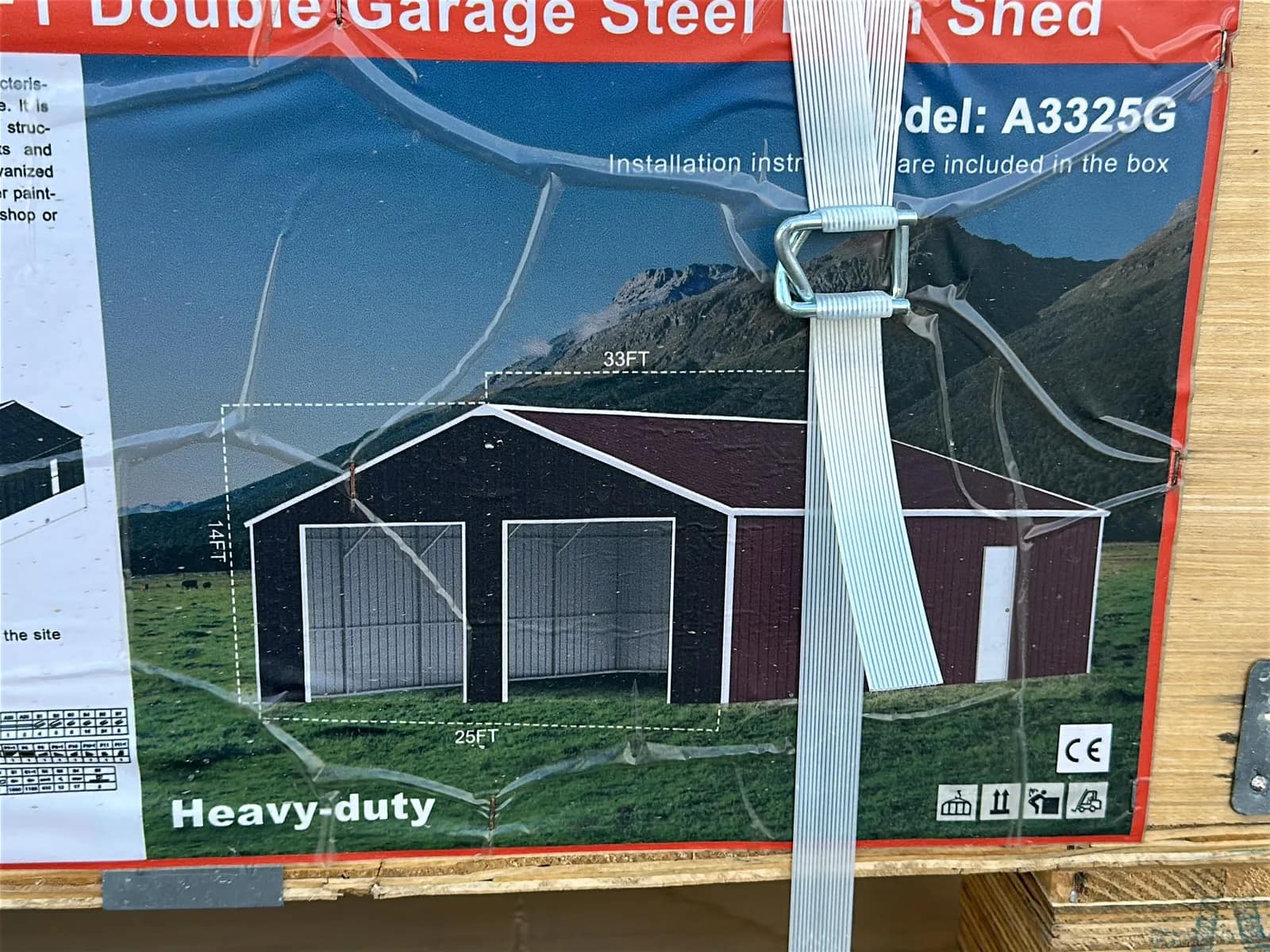 2026 MTO A3325G 33'x25' Heavy-Duty Double Garage Metal Barn Shed (Unused), photo 6 of 12