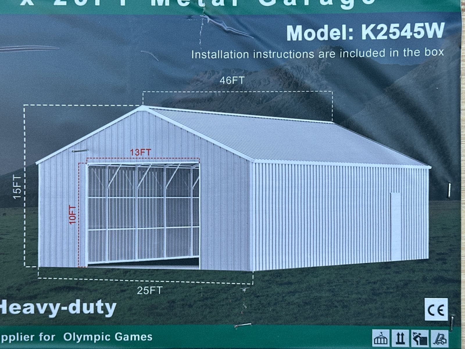 2025-kj-46x25-heavy-duty-metal-garage-model-k2545w-unused-ml7epjs0