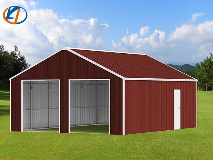 2025-kj-45x25-heavy-duty-double-garage-steel-barn-shed-model-k4525g-unused-ml7epk4x