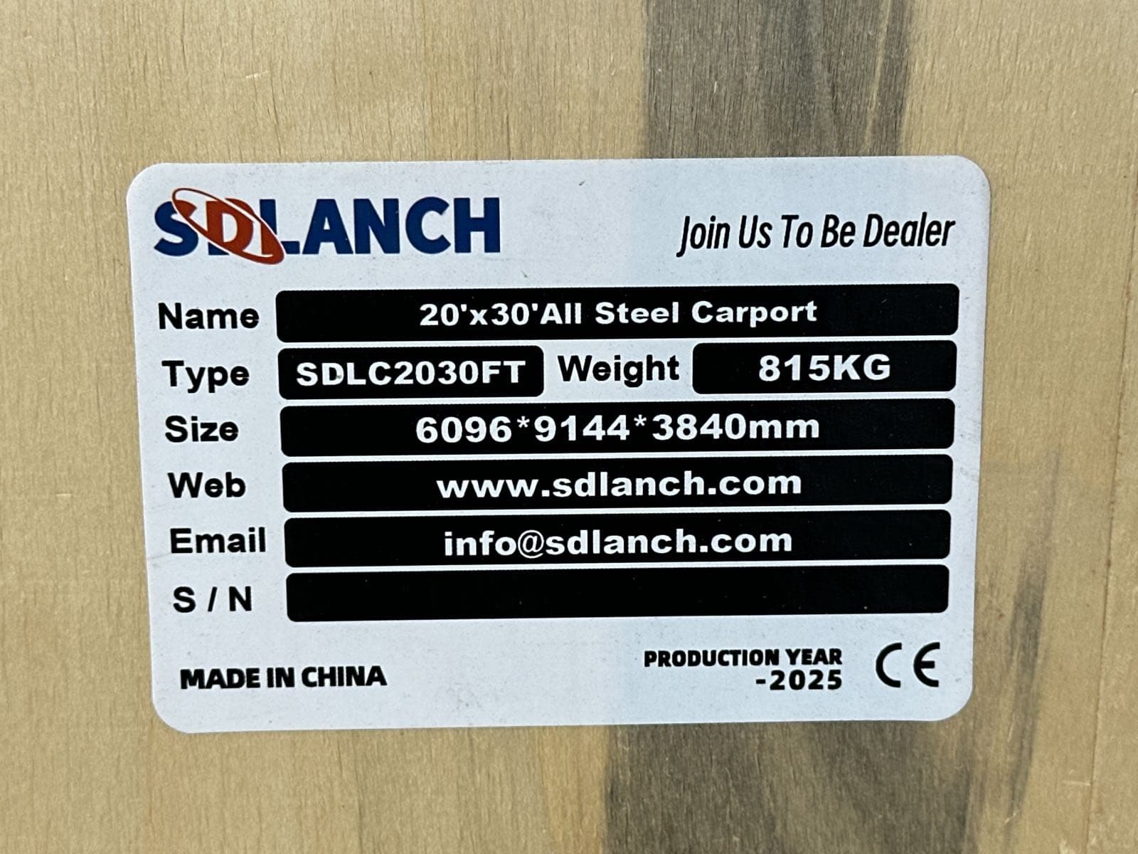 2025-sdlanch-sdlc2030ft-all-steel-carport-with-enclosed-walls-unused-mkywuv9v