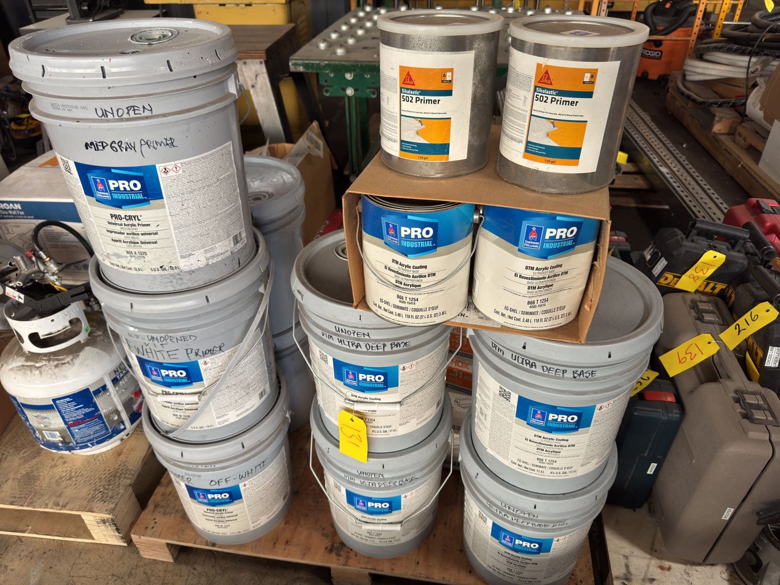 contents-of-pallet-painting-supplies-concrete-rapid-set-mortar-mix-and-more-260272