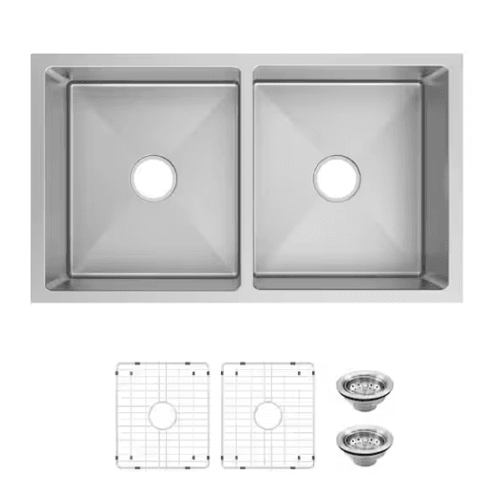 glacier-bay-tight-radius-36-in-undermount-50-50-double-bowl-18-gauge-stainless-steel-kitchen-sink-wi-599434