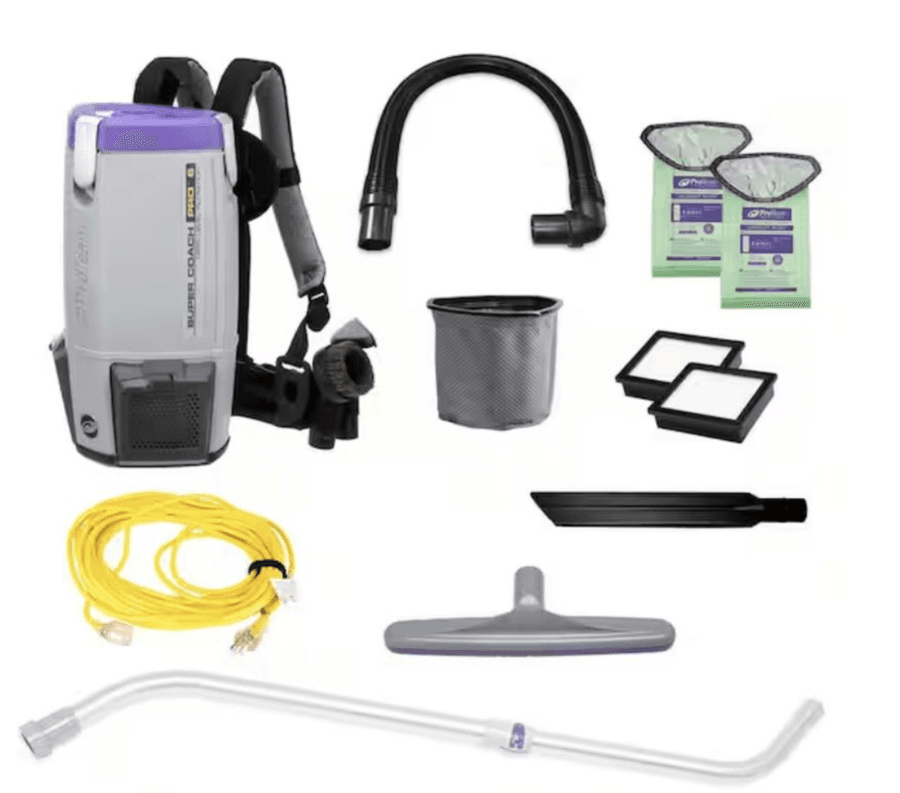 proteam-super-coach-pro-6-6-qt-commercial-backpack-vacuum-cleaner-with-xover-multi-surface-and-teles-599182