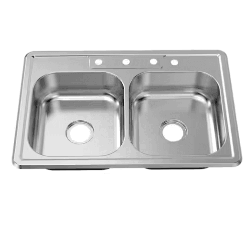 glacier-bay-33-in-drop-in-50-50-double-bowl-22-gauge-stainless-steel-kitchen-sink-79-retail-price-599683