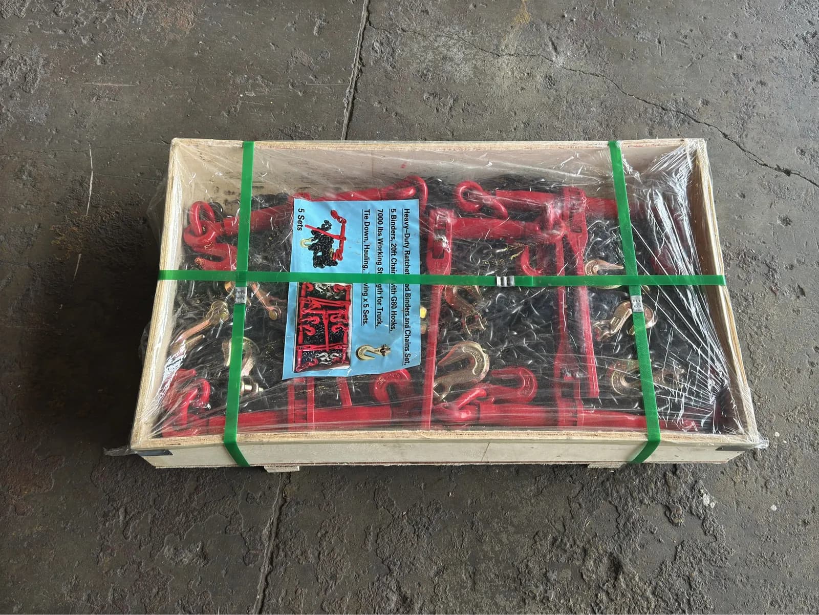 5-sets-of-heavy-duty-ratchet-load-binders-and-20-7000lb-capacity-chains-with-g80-hooks-unused-mlqx412k
