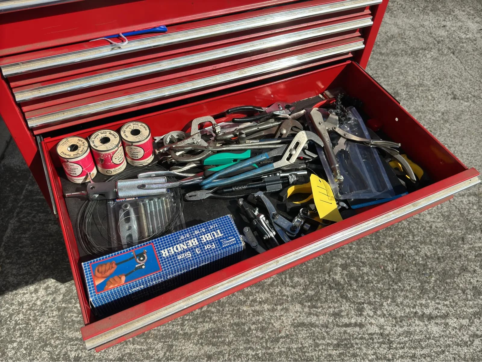 contents-of-drawer-assorted-wrenches-lock-wire-tube-bender-and-more-28bd77