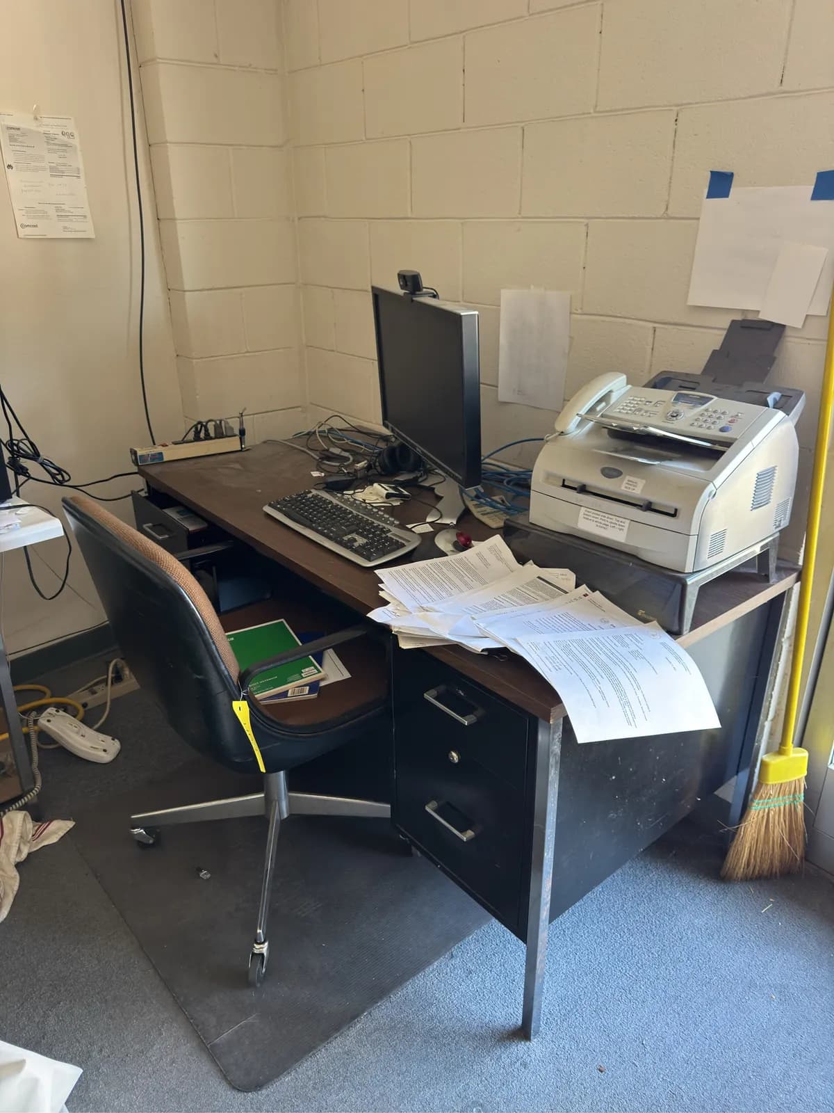 desk-and-contents-fax-machine-monitor-keyboard-and-mouse-chair-a8dd2f