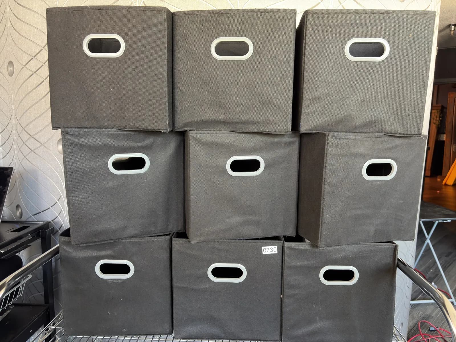 qty-9-12-x-12-x-12-black-canvas-cubes-with-grey-handles-collapsible-b56e9e