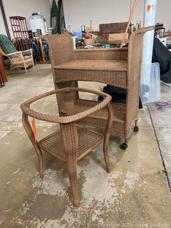 woven-side-table-and-rolling-bar-cart-557079