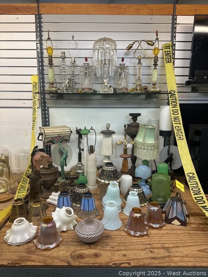 bulk-lot-vintage-lamp-shades-light-fixtures-622615