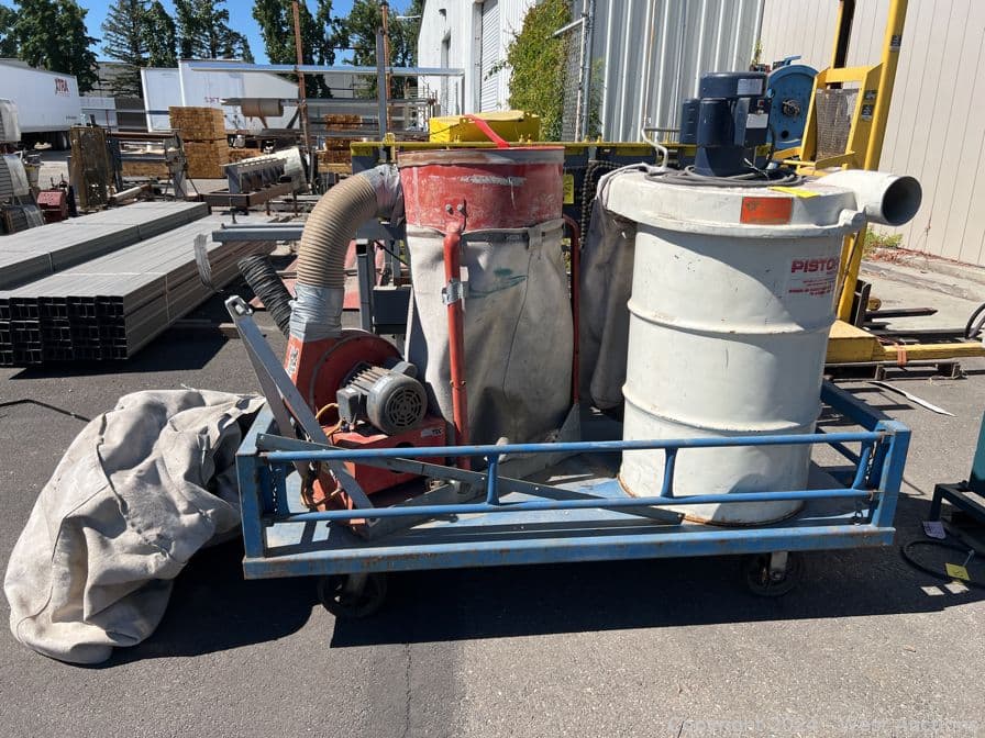 rolling-metal-shop-cart-with-contents-pistorius-machine-co-dust-collector-and-sawtec-dust-collector-555995