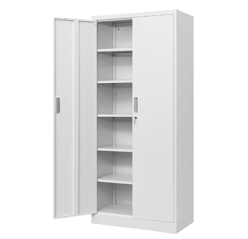 besfur-metal-storage-cabinet-with-locking-doors-and-adjustable-shelves-steel-storage-cabinet-white-1-585937