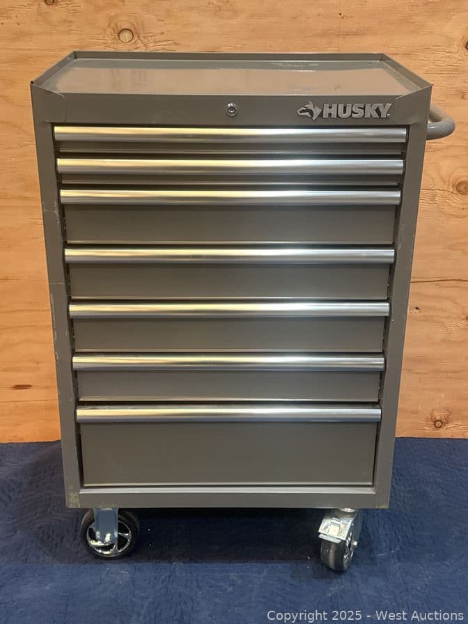 husky-standard-duty-27-in-7-drawer-gray-rolling-tool-cabinet-398-retail-price-585837