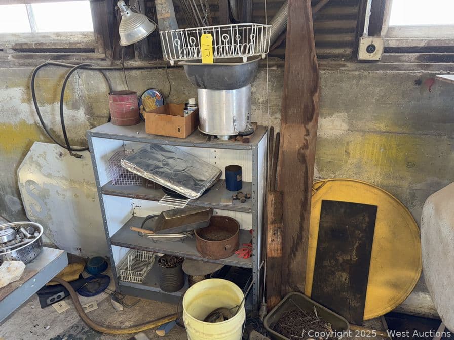 bulk-lot-steel-shelf-with-contents-welding-rod-screens-and-more-600201