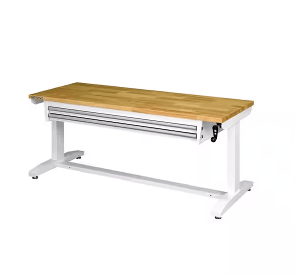 husky-tool-storage-62-in-w-white-adjustable-height-work-table-with-2-drawers-389-retail-price-591454