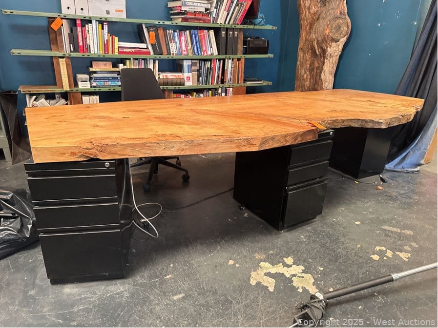 10-x-4-wood-slab-with-4-filing-cabinets-chair-and-more-594083