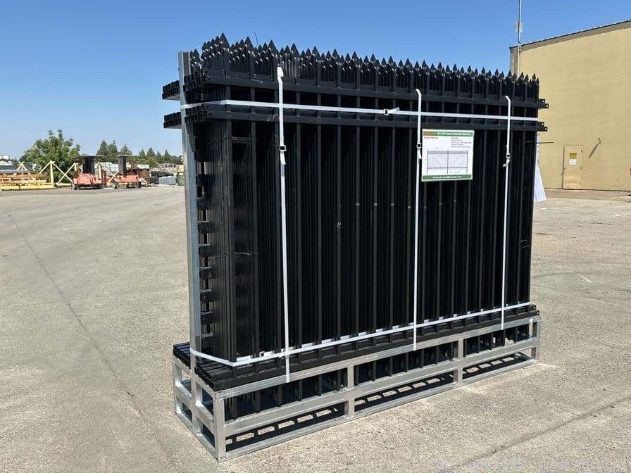 22-8-x6-3-rail-powder-coated-galvanized-fence-panels-176-linear-feet-total-unused-601121