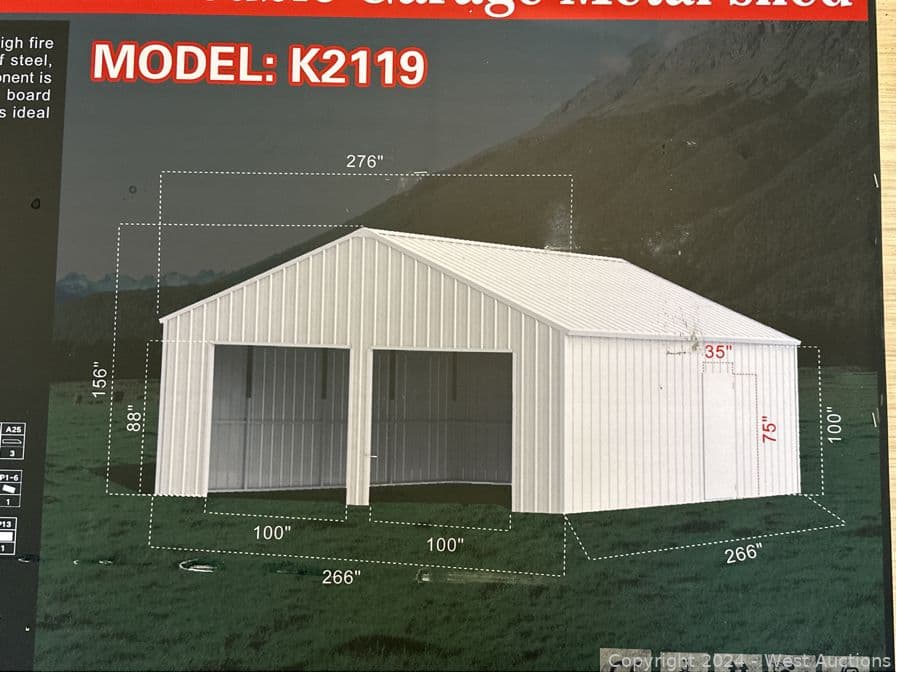 2025-all-metal-23-x22-x12-9-double-garage-metal-shed-unused-601136