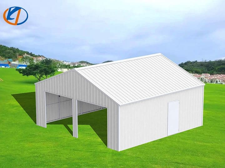 2025-kj-33x25-heavy-duty-double-garage-steel-barn-shed-model-k3325-unused-ml7ephhm