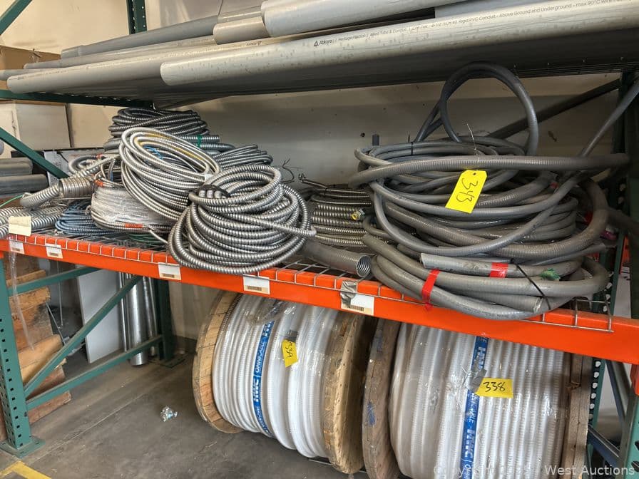 contents-of-shelf-bulk-lot-of-metal-clad-conduit-and-nonmetallic-flexible-conduit-623681