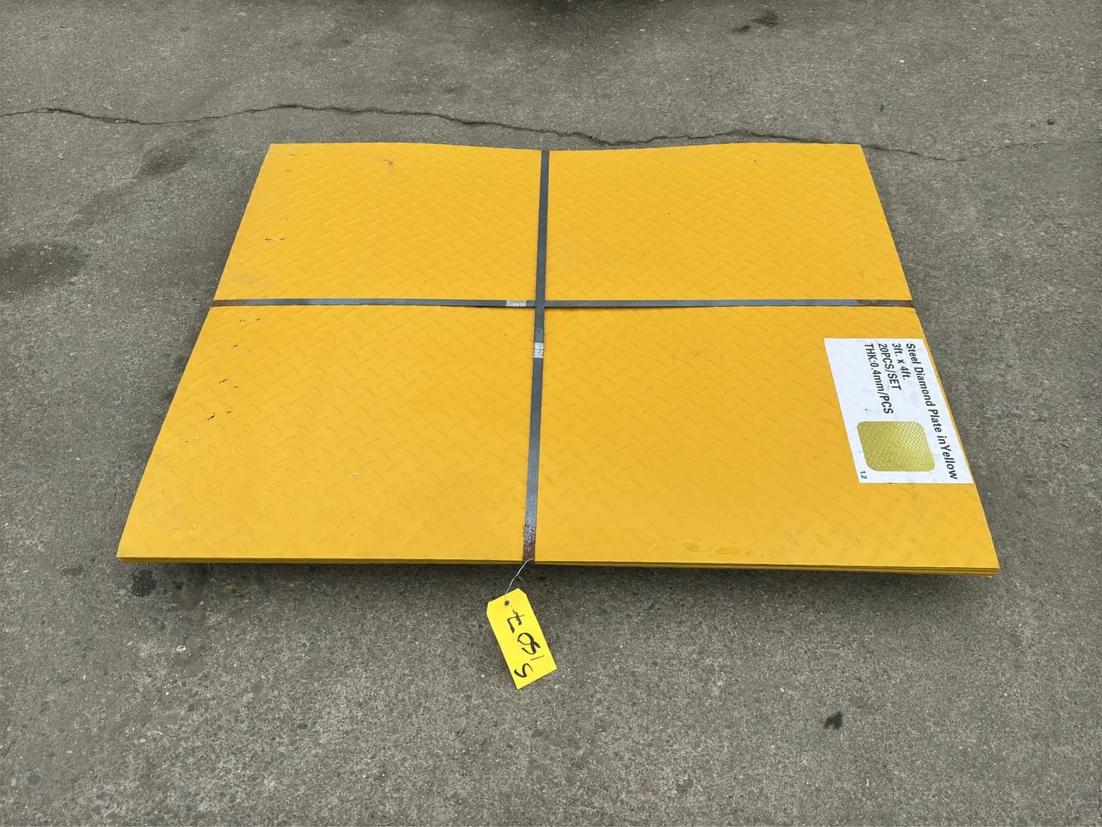 20-yellow-steel-diamond-plates-3x4x04mm-unused-mm2lr0tz