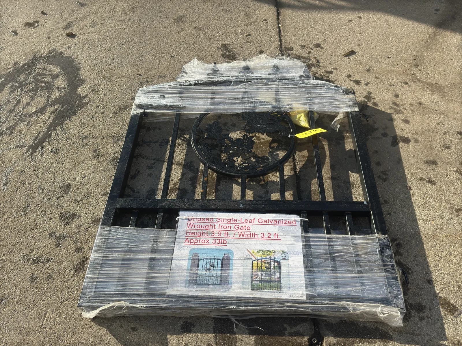 single-leaf-galvanized-wrought-iron-gate-39x32-unused-mm2ltiic