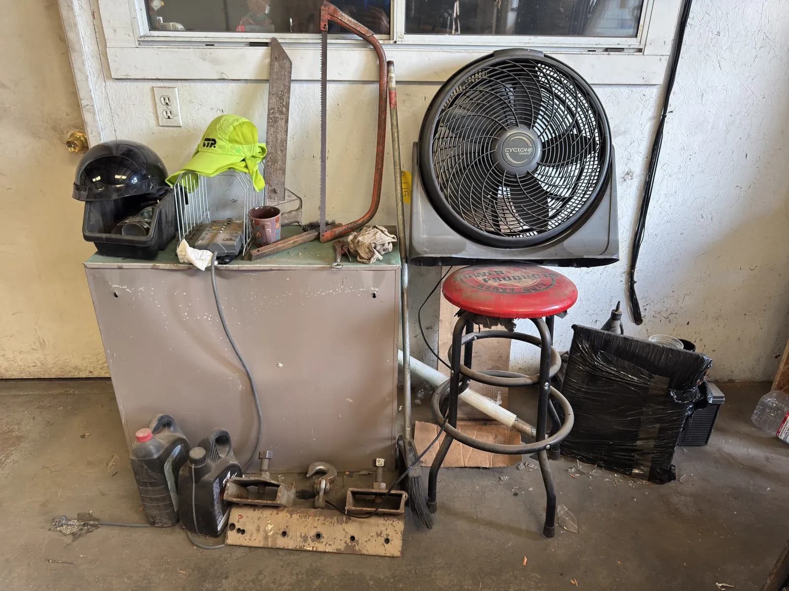 contents-of-corner-motorcycle-helmet-handmade-forklift-tool-shop-stool-and-more-mpvstjts