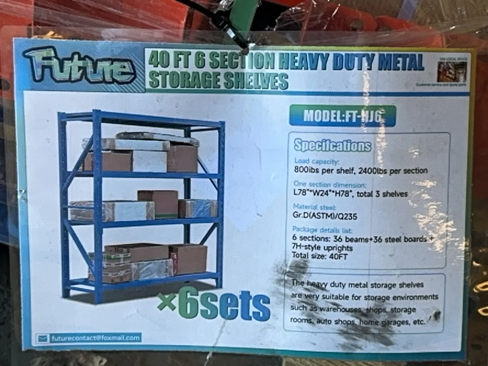 quantity-of-6-sections-of-heavy-duty-metal-storage-shelves-40-total-unused-mqik3mtz