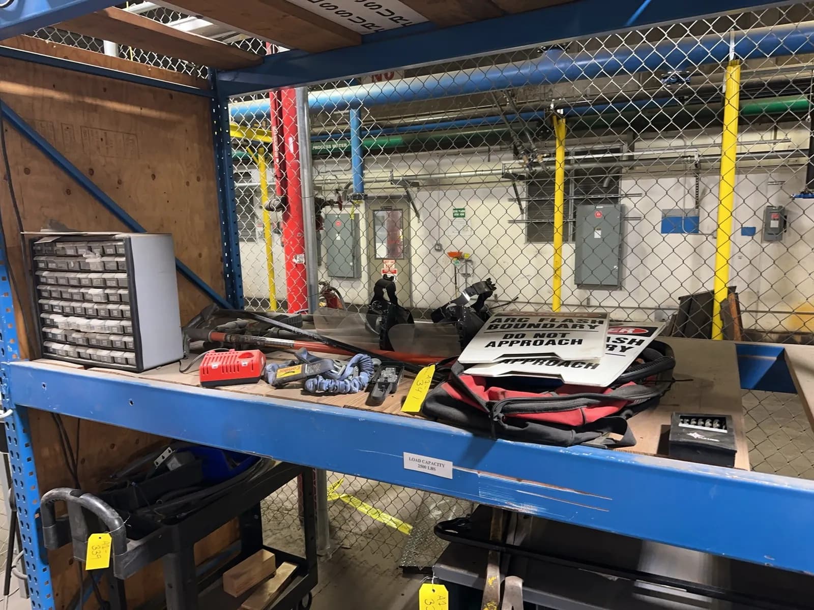 contents-of-shelf-milwaukee-tool-bag-face-shields-3-pipe-benders-and-more-mqu28dcs