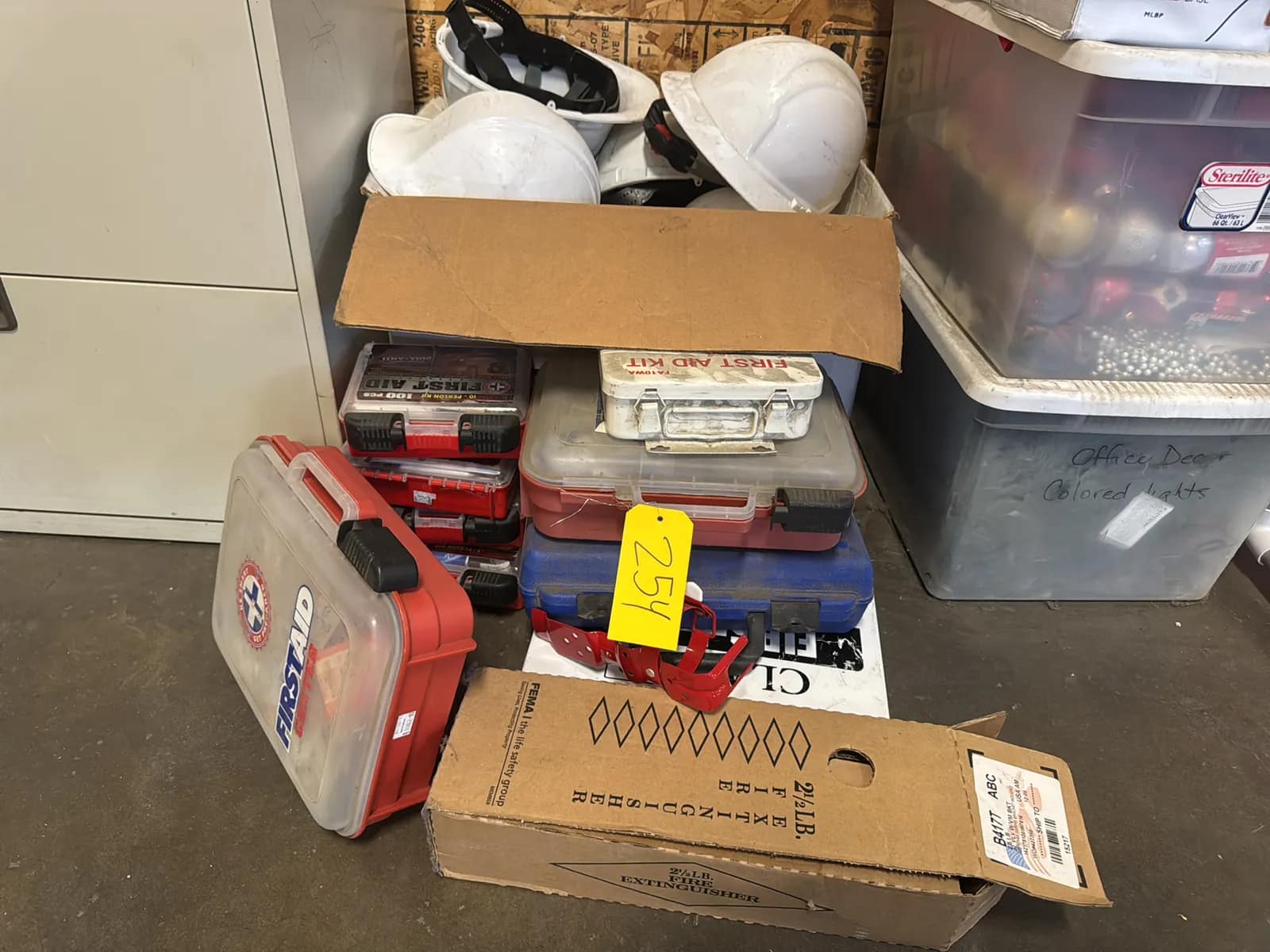 bulk-ppe-lot-hardhats-first-aid-kits-fire-extinguisher-2aff25