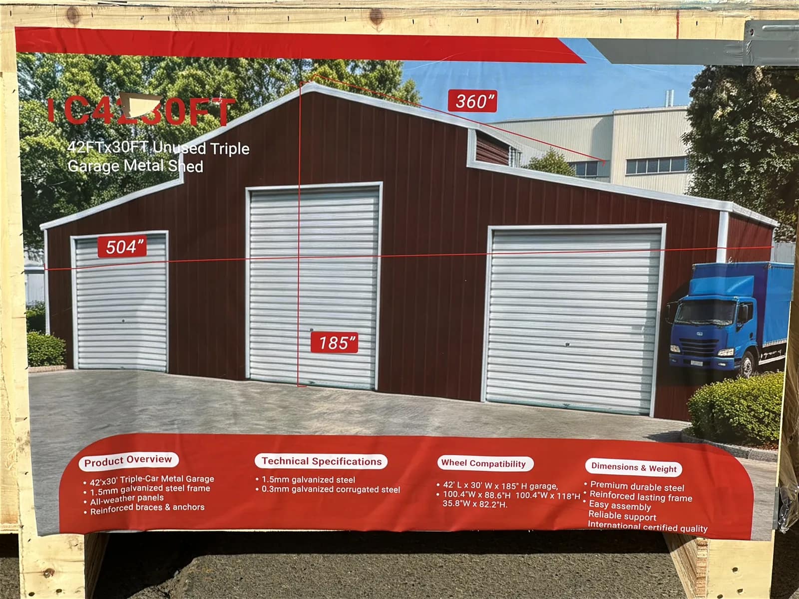 2026-sdlanch-sdl4230tgms-42x30-triple-car-metal-garage-unused-murkm1ql